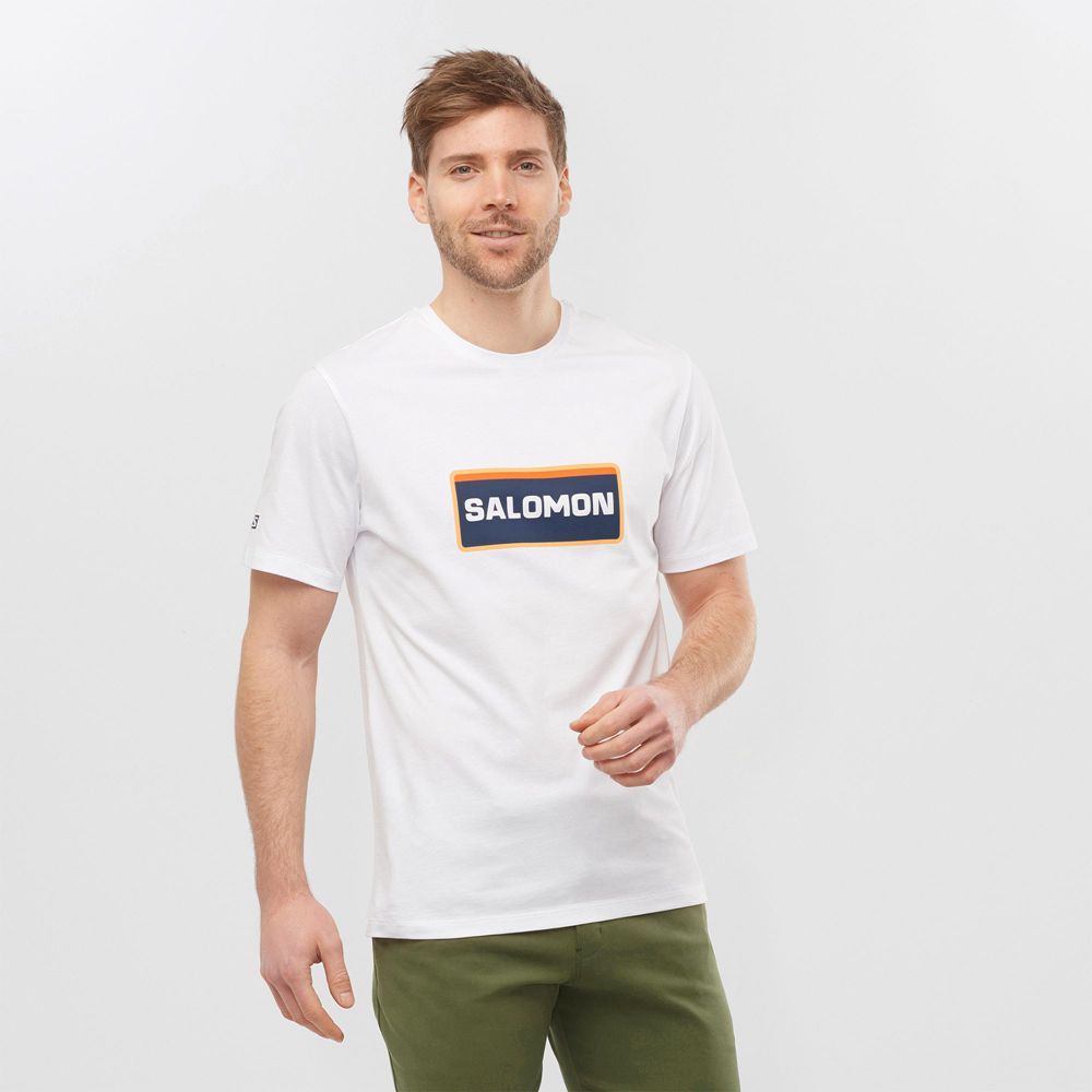 SALOMON OUTLIFE GRAPHIC HERITAGE SS M Philippines - Men's Tee Shirt - White | 105386-CUW